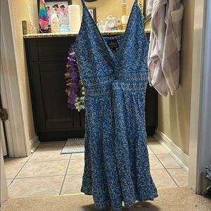 Angie Blue Sleeveless V-Neck Sundress